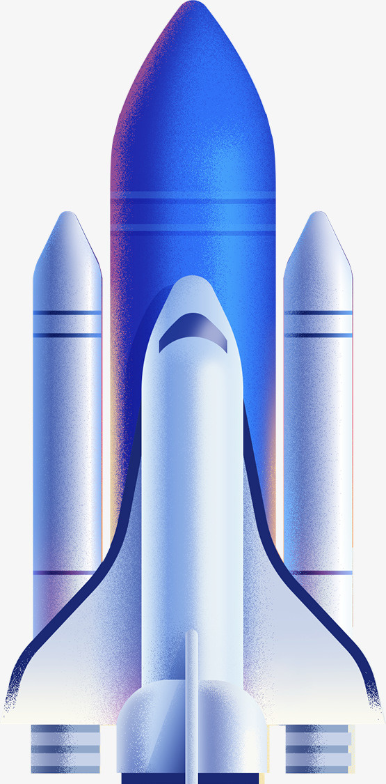 火箭太空飞船插画噪点免抠