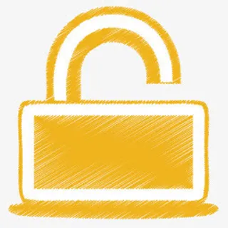 黄色解锁图标免抠