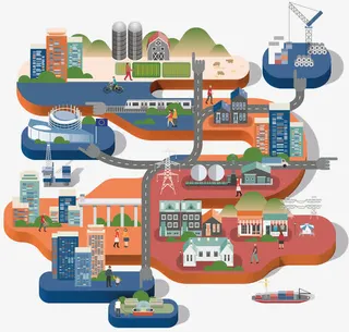 扁平化城市产业链免抠