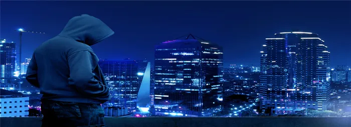 城市建筑夜景黑色网络安全背景高清