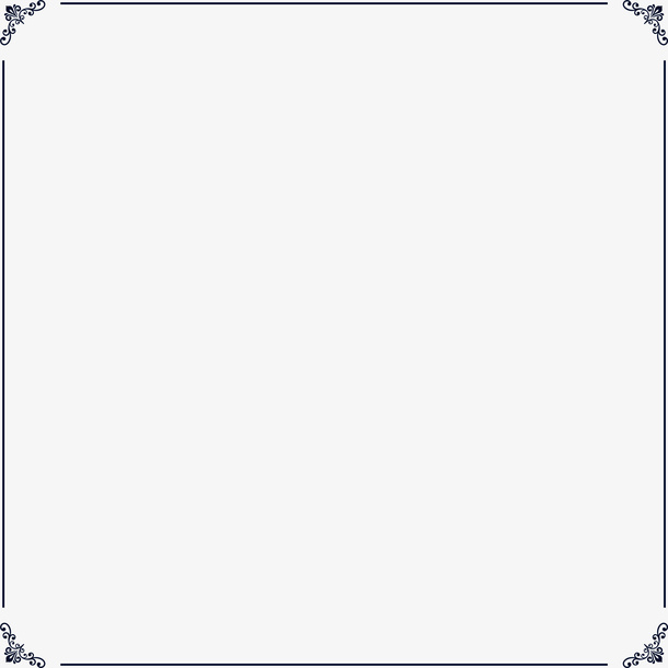 蓝色线条边框免抠