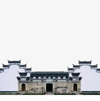 中国风水墨古老宅院素材免抠