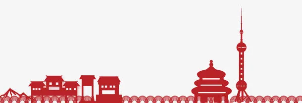 红色建筑免抠