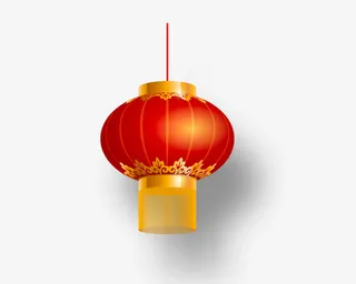 红色发光灯笼免抠
