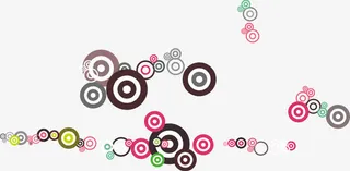 春天黑红色圆形纹理免抠