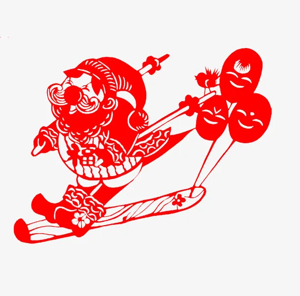 圣诞老人剪纸免抠