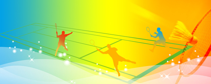 酷炫彩色羽毛球运动狂欢banner高清