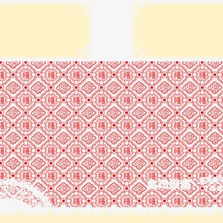 红色圆形福字纹理填充免抠