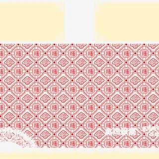 红色圆形福字纹理填充免抠