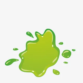 卡通绿色墨迹喷溅免抠