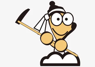 矢量卡通手绘拿锄头大眼男孩免抠