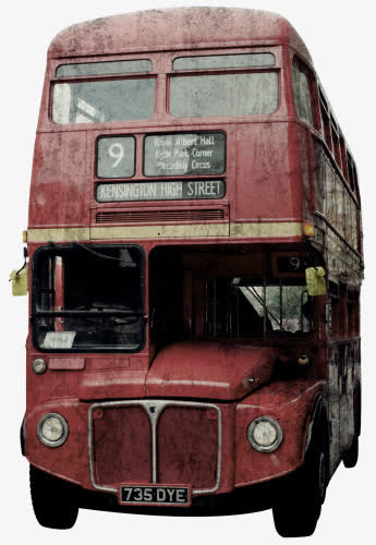 民国公交车png素材免抠