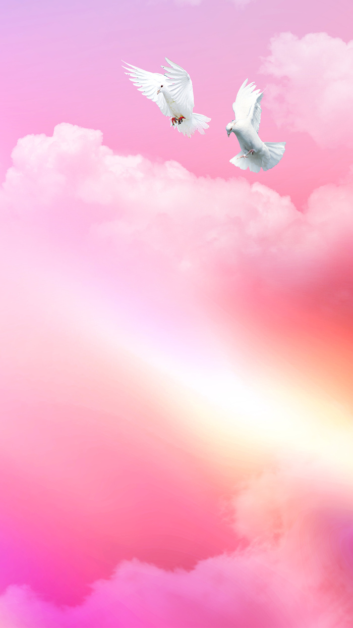粉色天空H5背景高清