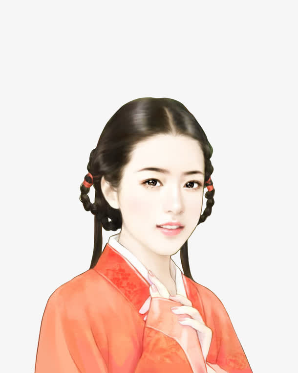 梳髻女子免抠