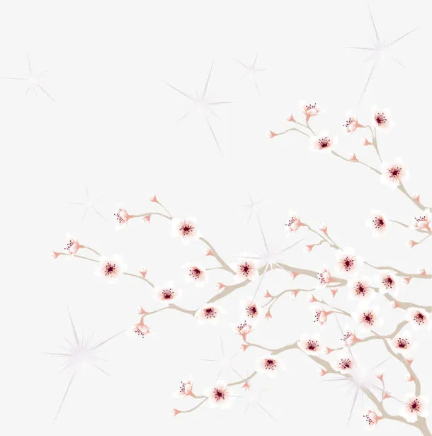 淡雅梅花矢量图免抠