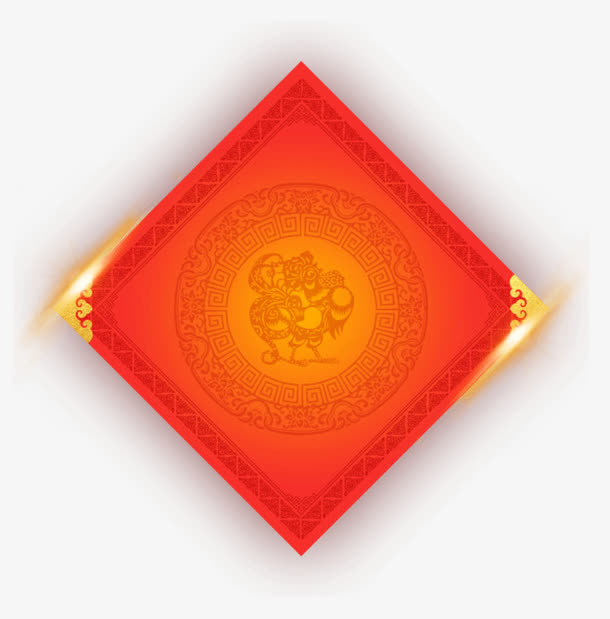 创意合成红色光效效果春联免抠