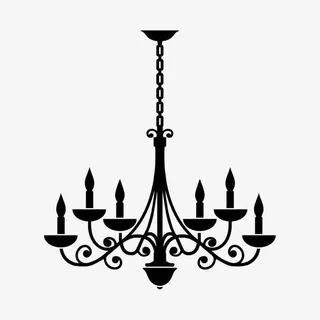 手绘铁艺吊灯免抠