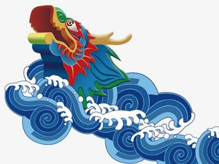 二月二龙抬头传统祥云与龙头免抠