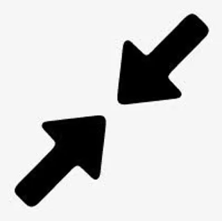 黑色手绘缩小标志箭头免抠