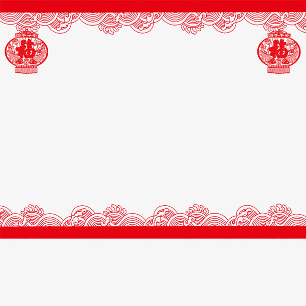 红色中国风边框免抠
