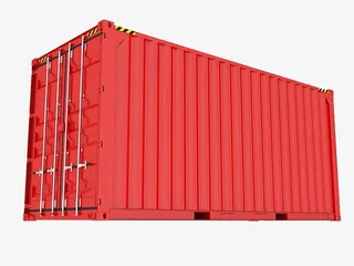 侧面红色金属集装箱免抠