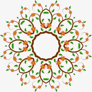 矢量圆形花纹免抠