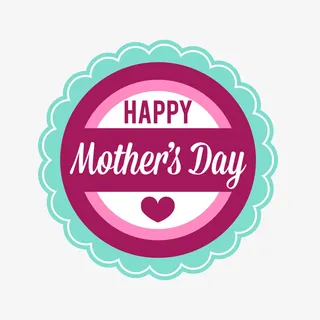 卡通母亲节标签矢量图免抠