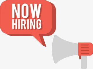 红色扁平招聘喇叭免抠