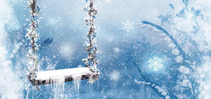 梦幻秋千雪景背景高清