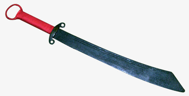 红色手柄砍刀免抠