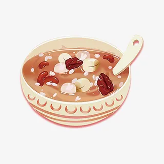 橙色腊八节美味腊八粥免抠