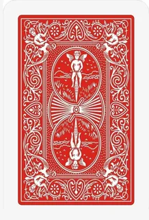 红色花纹扑克牌背面素材免抠