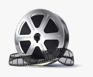 银色金属电影胶片免抠