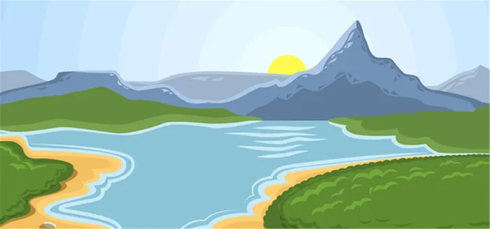 卡通河岸背景高清