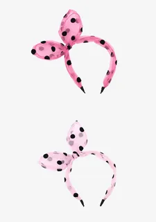 可爱波点粉色头箍发卡免抠
