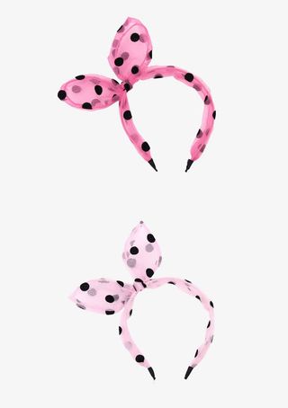 可爱波点粉色头箍发卡免抠