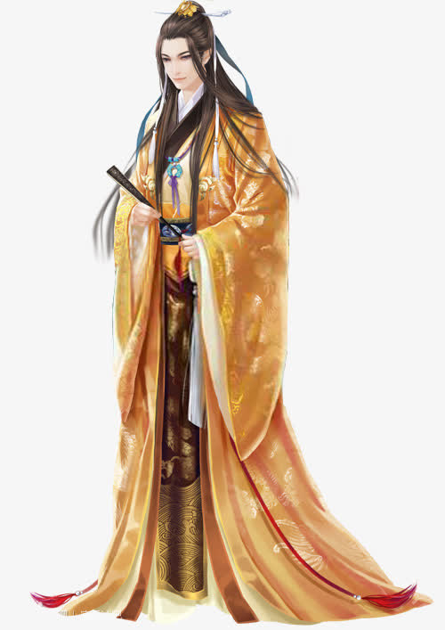 古风立绘黑扇子男子免抠
