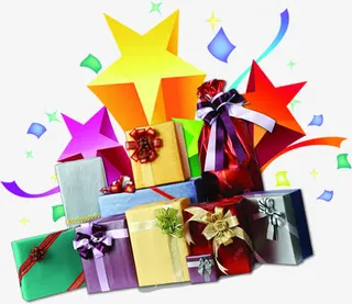 春季促销彩色礼盒免抠