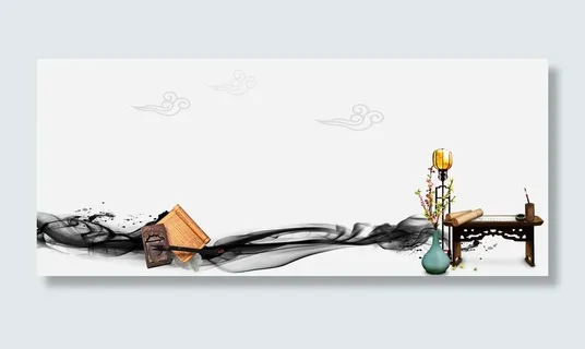 奋笔疾书中国风水墨简约灰色背景高清