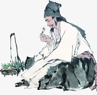 水墨画古代医生医疗免抠