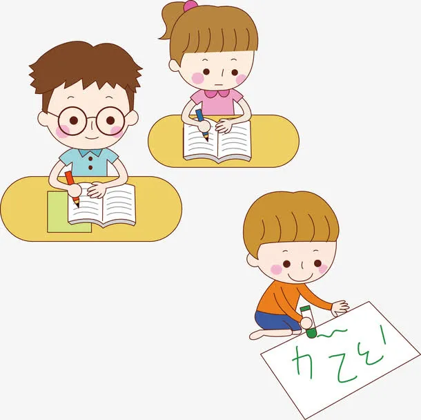 努力听课的学生免抠手绘/卡通卡通元素