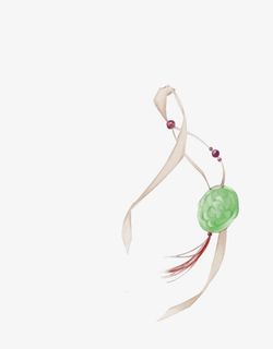 绿色碧玉配饰古风手绘海报背景