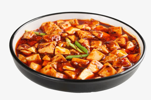红色麻婆豆腐料理免抠