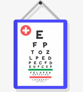 手绘卡通视力表测试免抠