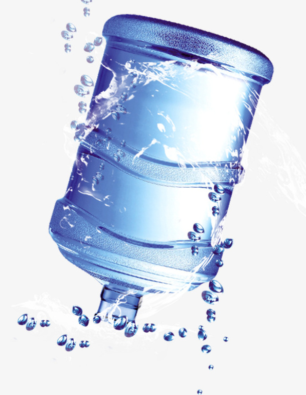 蓝色桶装矿泉水免抠