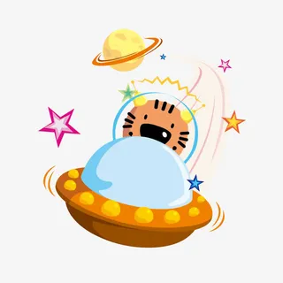 开飞碟的老虎免抠