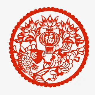 中国传统元素 剪纸福免抠 中国传统元素 剪纸福免抠