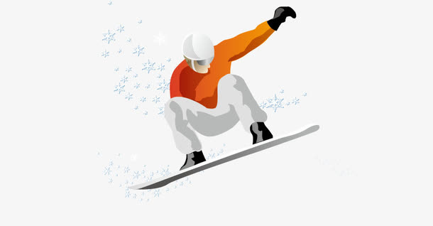 矢量滑雪人物免抠