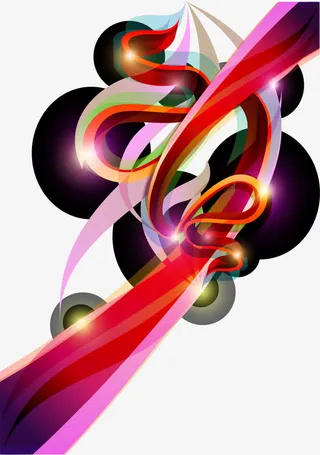 彩色曲线线条免抠