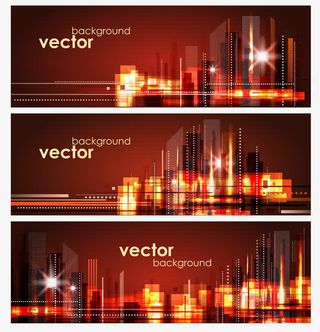 矢量夜景城市素材免抠